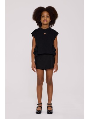 Bg Store Kız Çocuk Siyah Tshirt