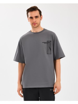 Skechers M Heavyweight Graphic Tee T-Shirt Erkek Gri Tshirt S2510153-003