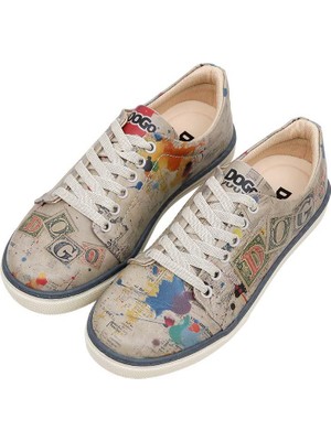 Kadın Vegan Deri Çok Renkli Sneakers - Dogo Stamp Tasarım