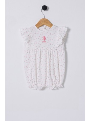  U.s. Polo Assn. Kız Bebek Çiçekli Tulum
