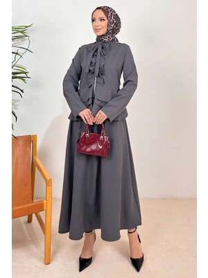 İlkimay.com Nesla Tunik Etek Ikili Takım 1418 - Antrasit