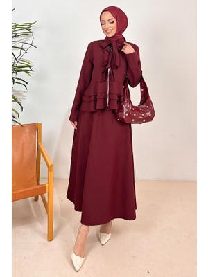 İlkimay.com Nesla Tunik Etek Ikili Takım 1418 - Bordo