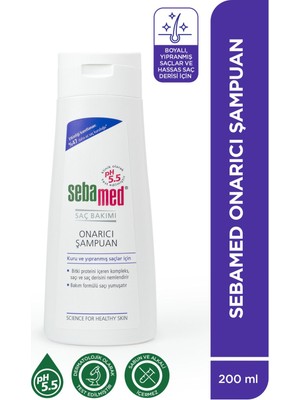 Sebamed Kuru ve Yıpranmış Saçlar İçin Nemlendirici Etkili Onarım Şampuanı 200 ml