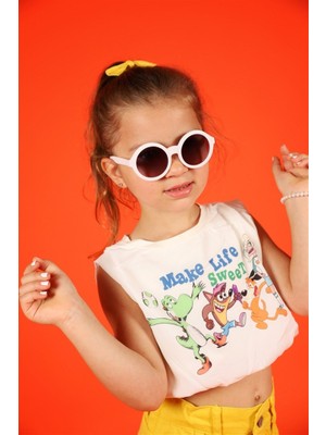 05-14 Yaş Kız Çocuk Ekru Sweet Bluz