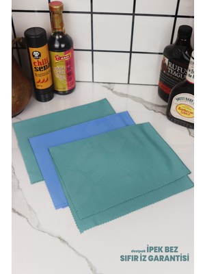 3 Adet Ipek Bez Ultra Kaliteli Iz Bırakmaz Cam Bezi - Ekstra Parlaklık Cam, Pencere, Bardak Sıfır Iz