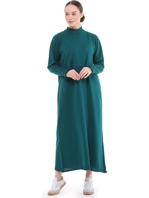 Kadın Fırfır Detaylı Uzun Triko Elbise 23310