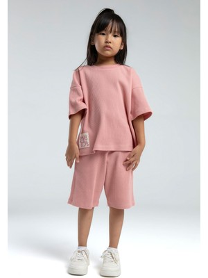 Rolypoly Kız Çocuk Pembe Bermuda Takım