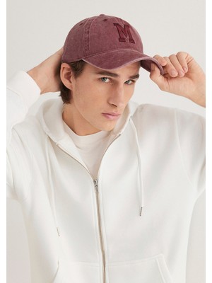 Mavi M Logo Detaylı Bordo Şapka 0911156-34965