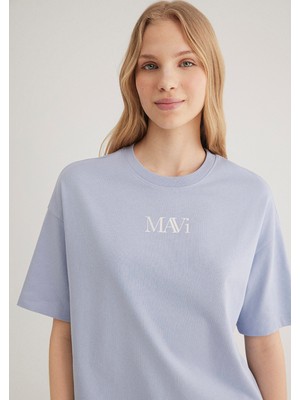 Mavi Mavi Logo Baskılı Mavi Tişört 1611593-85385
