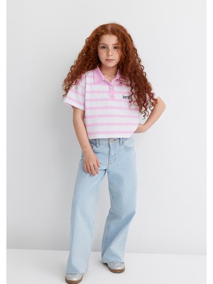 Mavi Pembe Çizgili Polo Tişört 7610264-89905