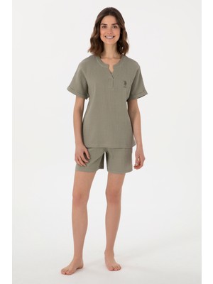 U.s. Polo Assn. Kadın Haki Pijama Takım 50312905-VR027