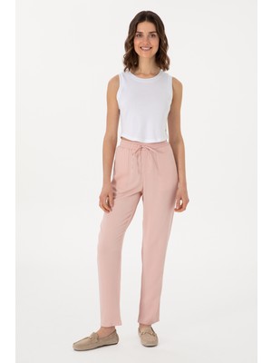 U.S. Polo Assn. Kadın Pembe Kanvas Pantolon 50306423-VR041