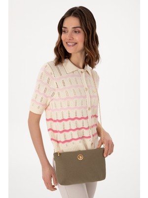 U.S. Polo Assn. Kadın Koyu Haki Çıkarılabilir Askılı Kanvas El Çantası 50293661-VR111