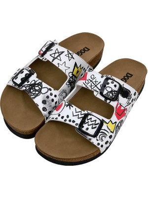 Kadın Vegan Deri Beyaz Terlik - Icon Tasarım