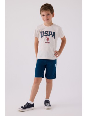 U.S. Polo Assn. U.S. Polo Assn Erkek Çocuk Krem Bermuda Takım