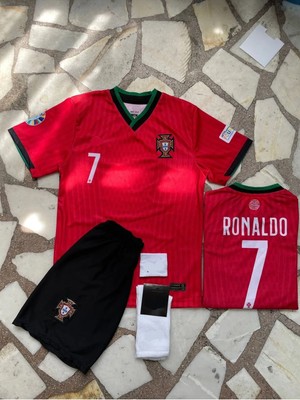 Portekiz Milli Takım 24-25 Sezon C.ronaldo Çocuk Forması 4 Lü Set Corap-Bıleklık Hedıye