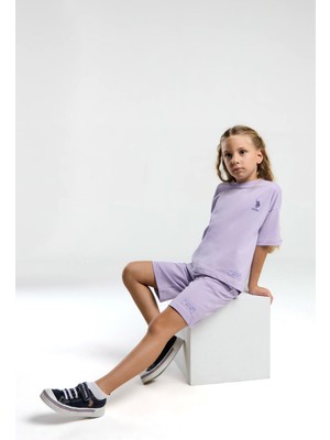 U.s. Polo Assn. Kız Çocuk Mor Bermuda Takım