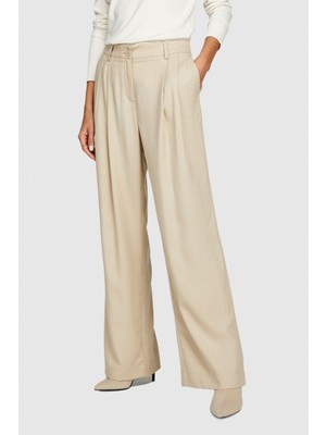 Sisley %100 Liyosel Düşük Bel Pantolon Kadın Vizon Pantolon - 323A4BJFLF02Z