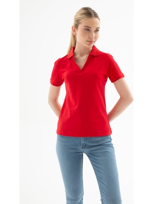 Fashion Friends 25Y0603K1 Kadın Polo V Yaka T-Shirt