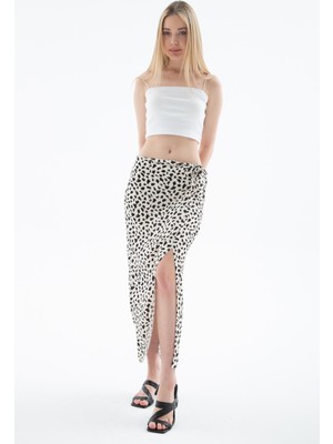 Fashion Friends 25Y0526K1 Kadın Desenli Midi Etek