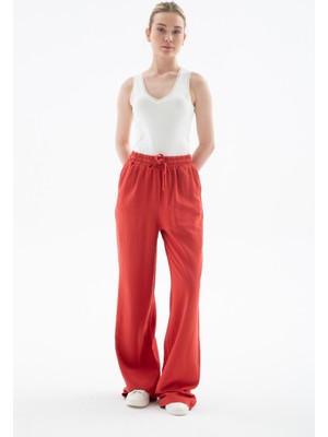 Fashion Friends 25Y0608K1 Kadın Geniş Paça Keten Pantolon