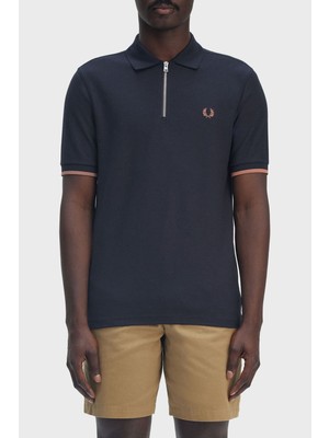 Fred Perry  Pamuklu Regular Fit Yarım Fermuarlı Polo Yaka T Shirt Erkek Polo Yaka T Shirt M9886 608