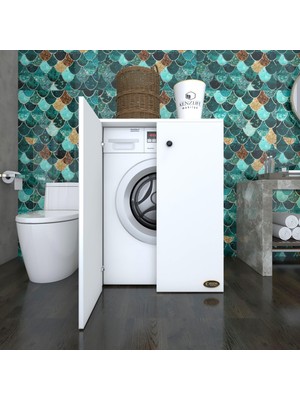 Kenzlife Çamaşır&kurutma Makinesi Dolabı Büyük Boy Kapaklı Lubmilamdf Byz 100*80*70 % 100 Mdf Full Mdf Banyo Ofis Kapaklı Arkalıksız
