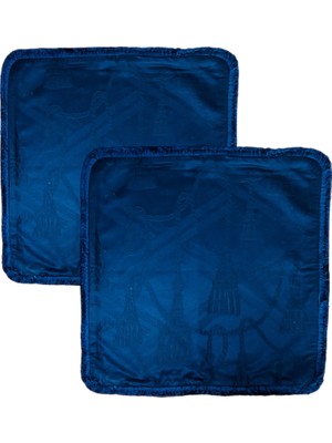 Parlak Lacivert Ithal Kumaş 43X43 Kırlent Kılıfı