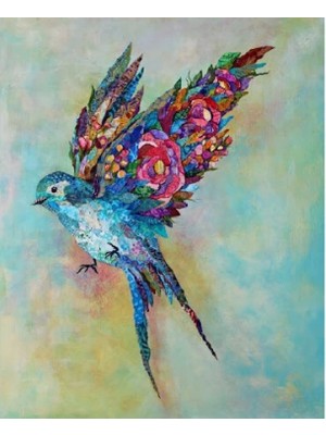 Kanvas Cennet Kuşu Sayılarla Boyama Seti Rulo