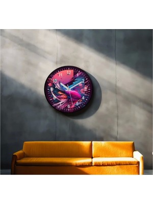 Dekoratif 3D Baskı Geometrik Desen Yuvarlak Duvar Saati -156