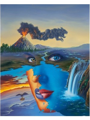 Kanvas Kadının Evrendeki Gözü Sayılarla Boyama Seti Rulo