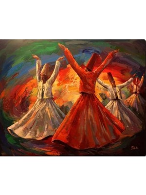 Kanvas Mevleviler Sayılarla Boyama Seti  Rulo