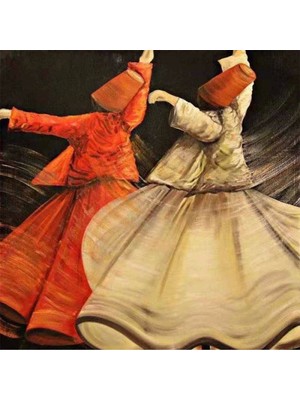 Kanvas Öz E Doğru Yolculuk Mevlana Sayılarla Boyama Seti Rulo