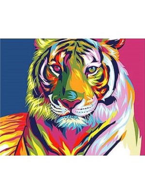 Kanvas Kaplan Sayılarla Boyama Seti  Rulo