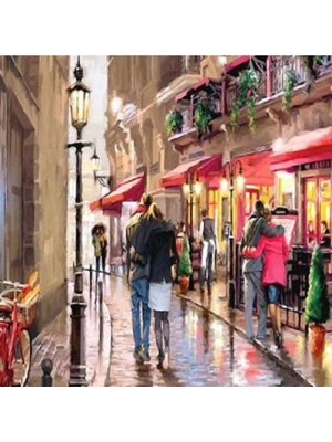 Kanvas Aşıklar Sokağı Sayılarla Boyama Seti  Rulo