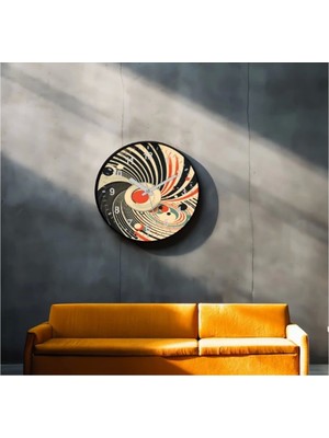Dekoratif 3D Baskı Geometrik Desen Yuvarlak Duvar Saati -75