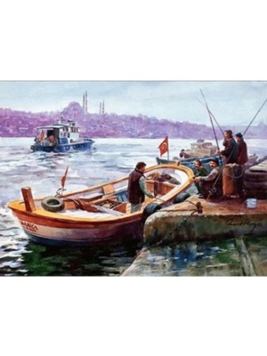 Kanvas Istanbul ve Kayıklar Sayılarla Boyama Seti Rulo