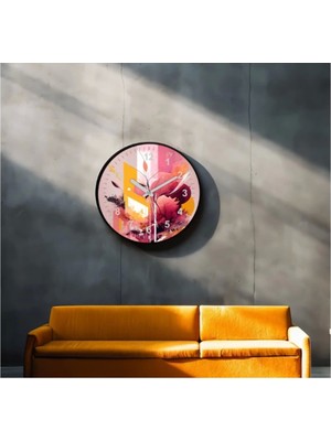 Dekoratif 3D Baskı Geometrik Desen Yuvarlak Duvar Saati -138