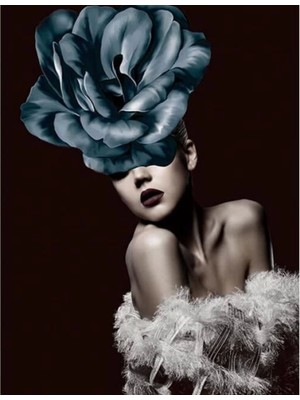 Kanvas Mavi Cazibe Renkli Sayılarla Boyama Seti Rulo