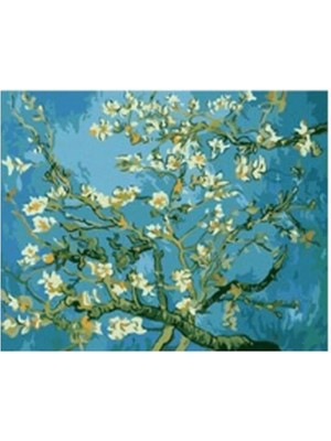 Kanvas Van Gogh Badem Ağacı Sayılarla Boyama Seti Rulo