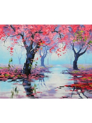 Kanvas Bahar Ihtişamı Sayılarla Boyama Seti Rulo