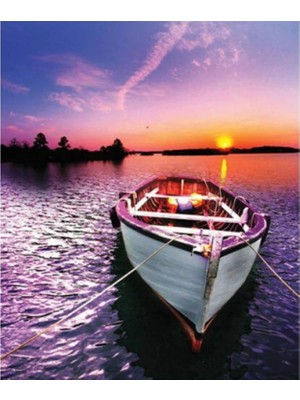 Kanvas Gün Batımı Sayılarla Boyama Seti Rulo