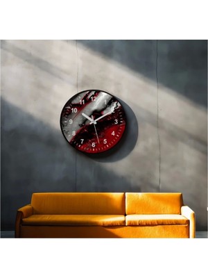 Dekoratif 3D Baskı Geometrik Desen Yuvarlak Duvar Saati -114