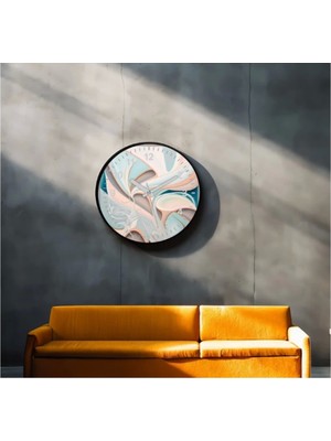 Dekoratif 3D Baskı Geometrik Desen Yuvarlak Duvar Saati -130