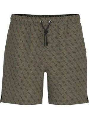 Guess Erkek Wild Palmiye Desenli Orta Boy Mayo Şort
