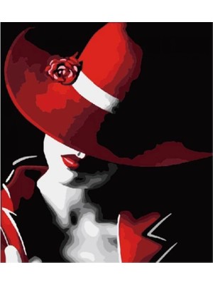 Kanvas Kırmızı Şapkalı 2 Sayılarla Boyama Seti Rulo