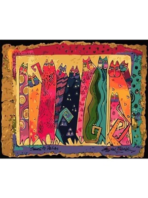 Kanvas Renkli Kediler Sayılarla Boyama Seti 2 Rulo