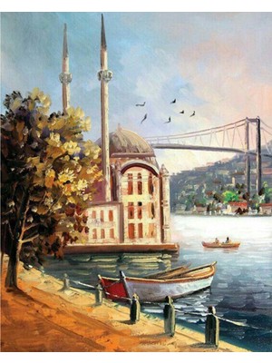 Kanvas Ortaköyde Nostalji Sayılarla Boyama Setirulo
