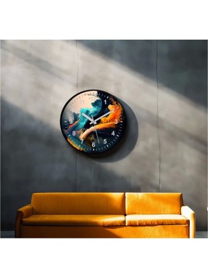 Dekoratif 3D Baskı Geometrik Desen Yuvarlak Duvar Saati -70