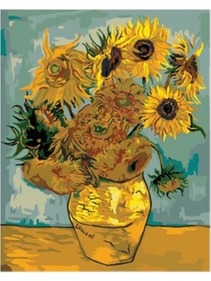 Kanvas Van Gogh Ayçiçekleri Sayılarla Boyama Seti Rulo